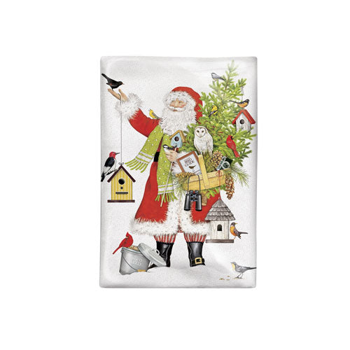 Birdhouse Santa Bagged Flour Sack Towel