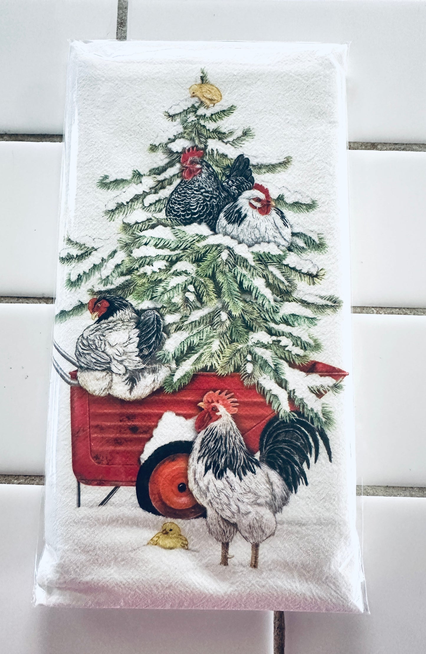 Holiday Chicken Flour Sack Towel