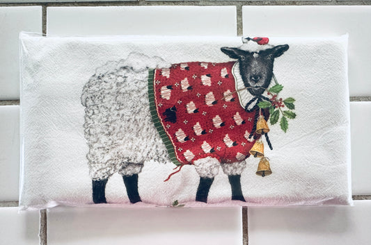 Holiday Sheep Flour Sack Towel