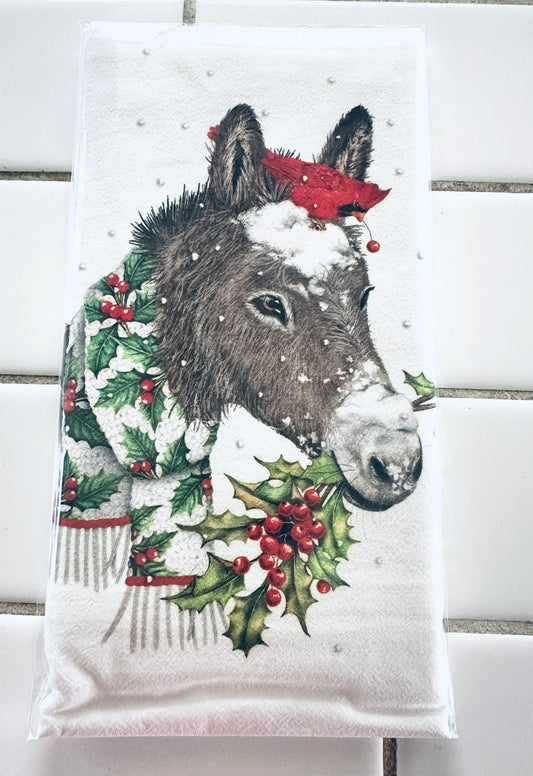 Holiday Donkey Flour Sack Towel