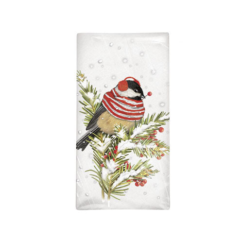 Chickadee Scarf Bagged Flour Sack Towel