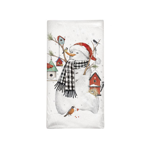 Birdhouse Snowman Bagged Flour Sack Towel